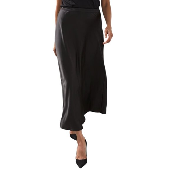 Chico's Dresses & Skirts - Chico's Black Label Stretch Satin Skirt, Size 18, Black NWT